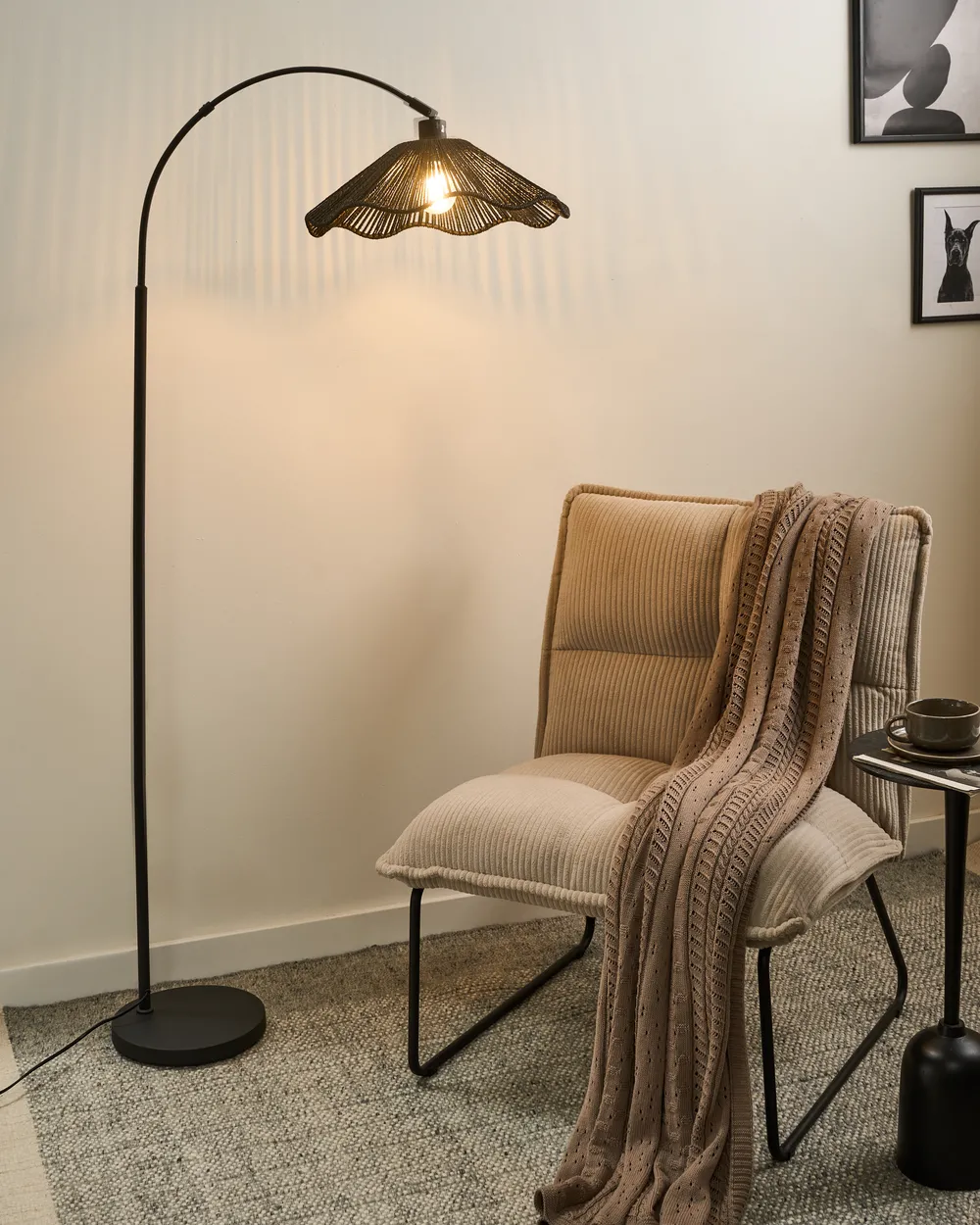 Lampa podłogowa MIGORI Papier Czarny