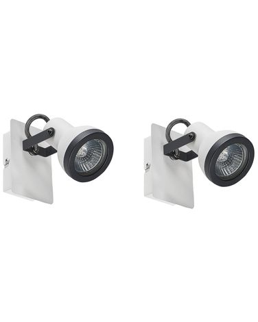 Set of 2 Spotlight Lamps BARO Adjustable Metal White | Beliani.co.uk
