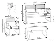 Set da giardino con tavolo 4 posti POMONTE Metallo Bianco_919918