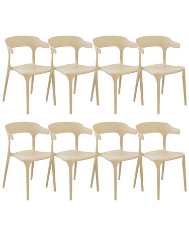 Set of 8 Dining Chairs Beige GUBBIO 