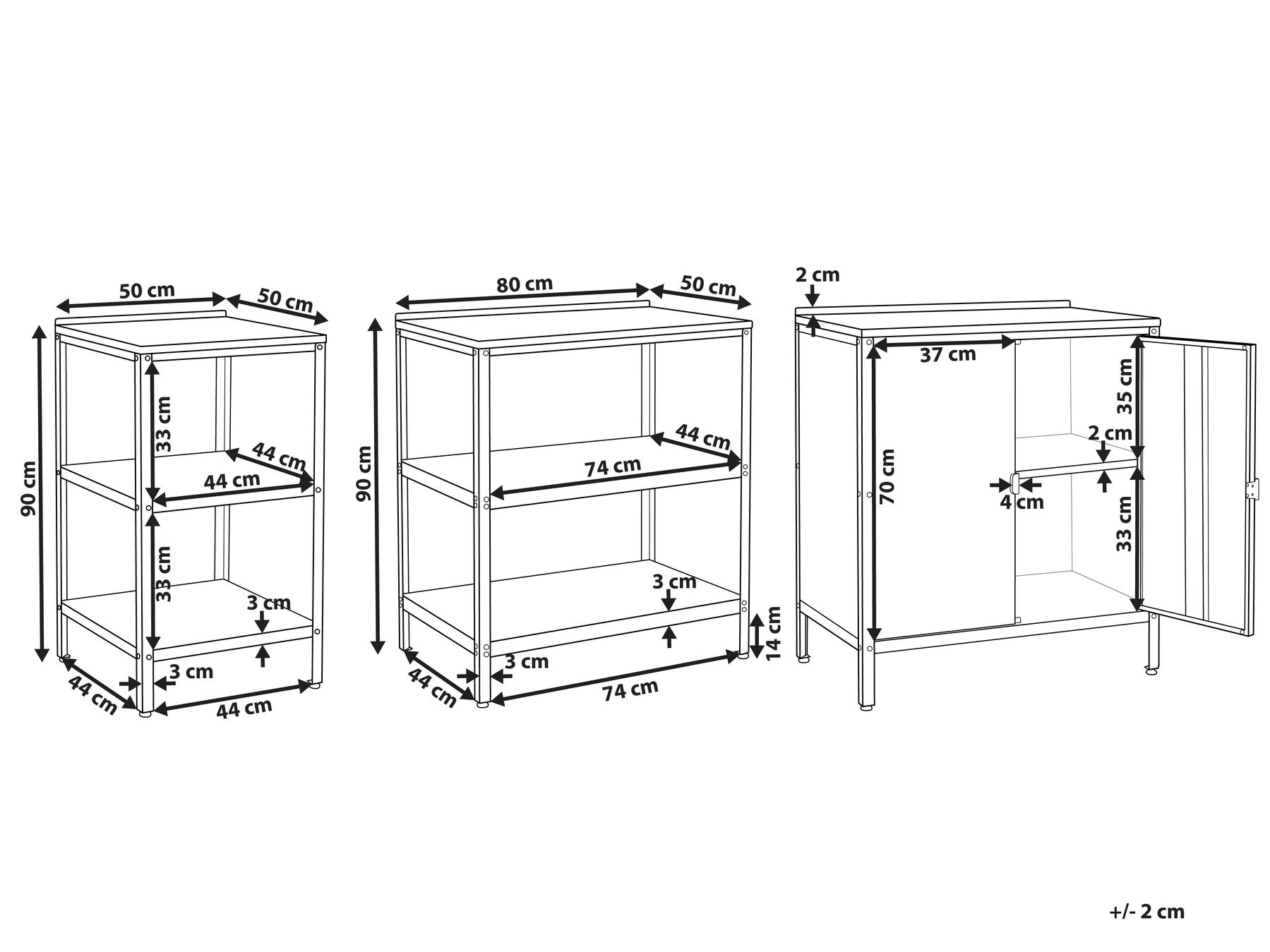 Садовая кухня из 3 предметов, белая VILAMA_976996