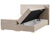 Boxspringbett mit Stauraum MAJOR Stoff Taupe 160 x 200 cm
