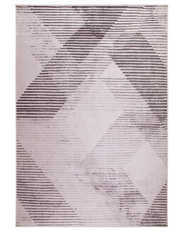 Vloerkleed polyester lichtroze/zwart 140 x 200 cm KALE