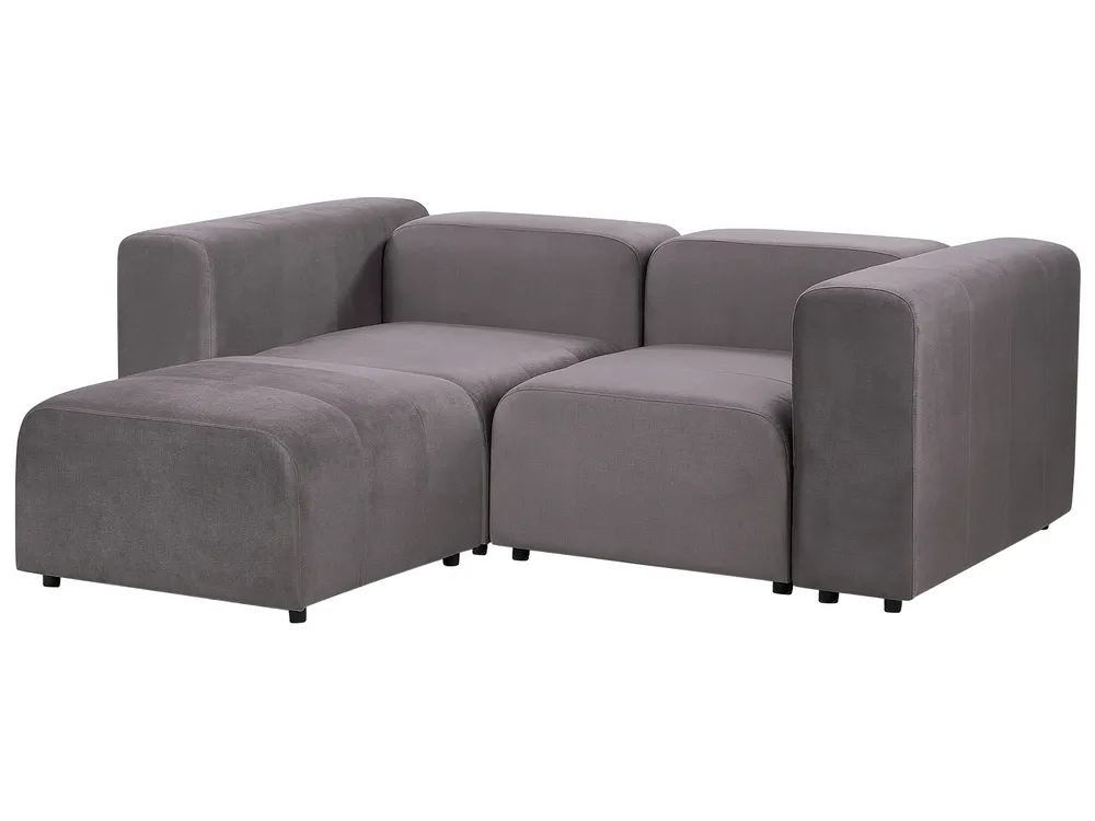 Modular Sofa 2 Seater FALSTERBO with Ottoman Velvet Taupe_919327