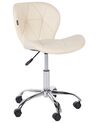 Faux Leather Desk Chair Beige VALETTA_932521