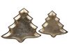 Dekoschale Aluminium gold Weihnachtsbaum 2er Set DURIAN_843617