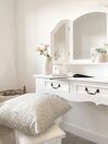 4 Drawers Dressing Table with Mirror and Stool White FLEUR _826387