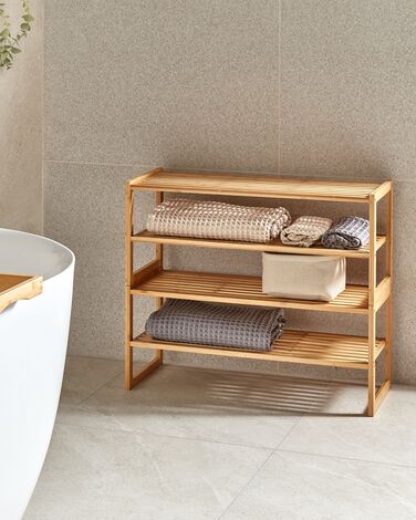 Bamboo Shelving Unit Light Wood UVALDA 