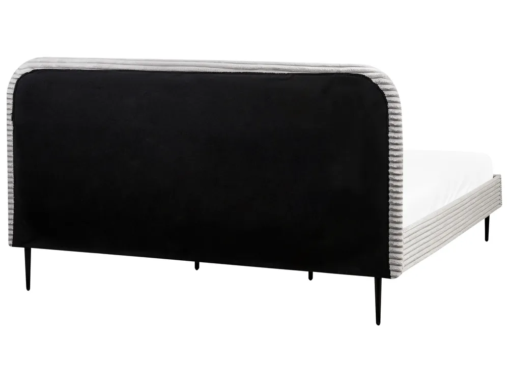 Bed Corduroy FLAYAT 180 x 200 cm (EU Super King) Light Grey_967882