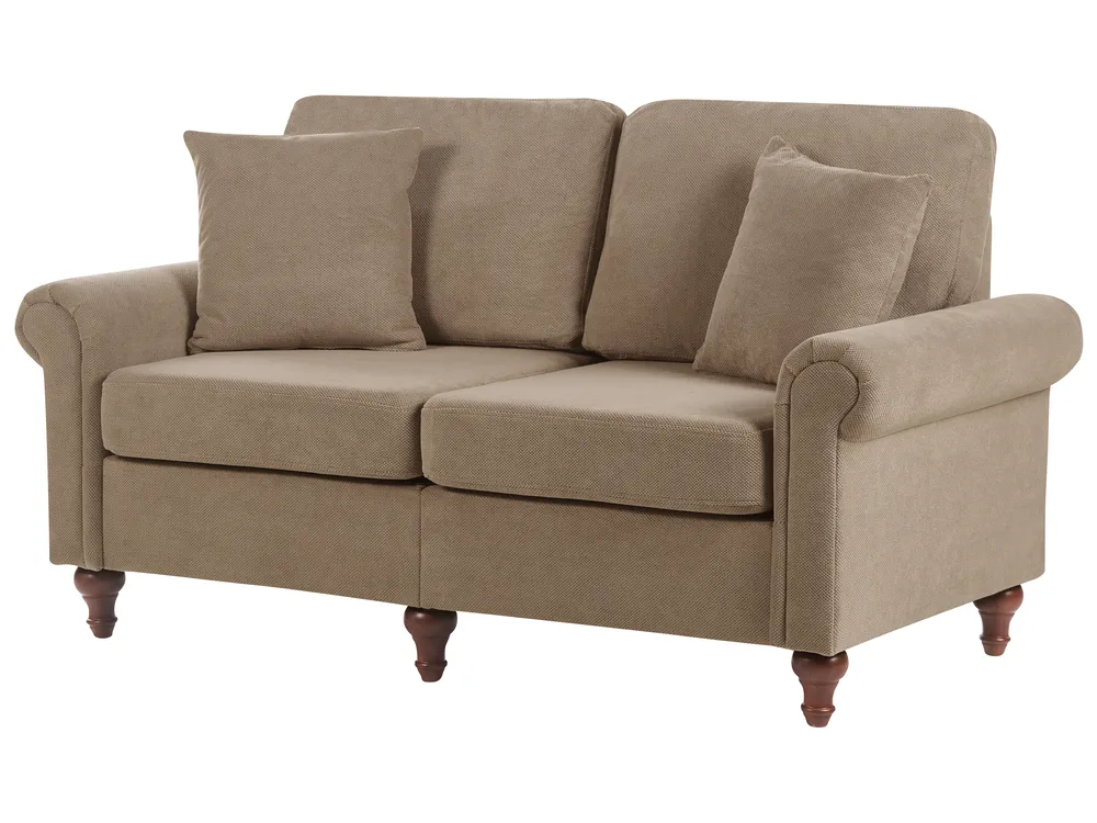 Living Room Set 5 Seater GINNERUP Fabric Brown_1035561