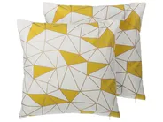 Zestaw 2 poduszek dekoracyjnych CLARKIA 45 x 45 cm Bawełna Żółty Wzór geometryczny_769255