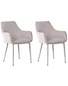 Set of 2 Dining Chairs WELLSTON Fabric Beige