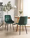 Set of 2 Dining Chairs MELROSE Velvet Dark Green
