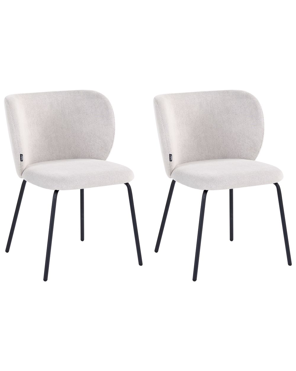 Set of 2 Dining Chairs CALERA Fabric Off-White