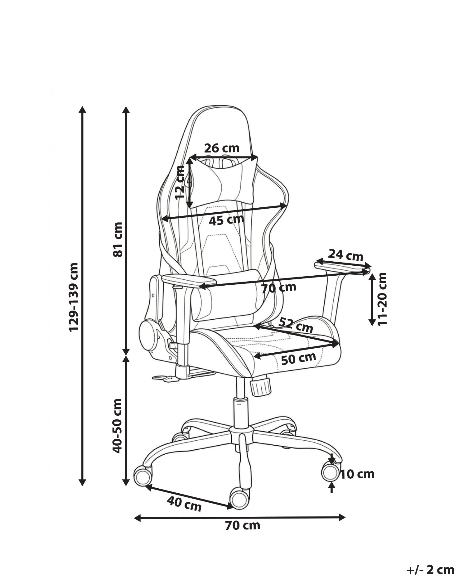 Gaming Stuhl VOLTIXA Kunstleder Schwarz_1133751