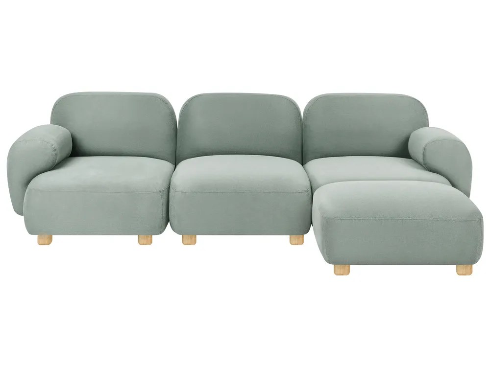Sofa modułowa dla 3 osób AMLI z otomaną Jasnozielony