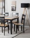 Set of 2 Wooden Dining Chairs Black and Light Wood GEORGIA_735871