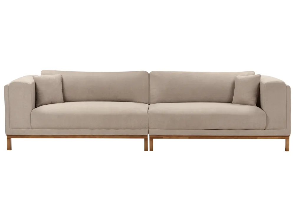Canapé 3 Places Home Sofa - Tissu Lessivable Taupe - Contemporain - Fabriqué En Espagne