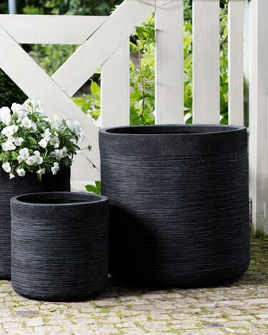 Plant Pot 26 x 26 x 25 cm Black SAMOS