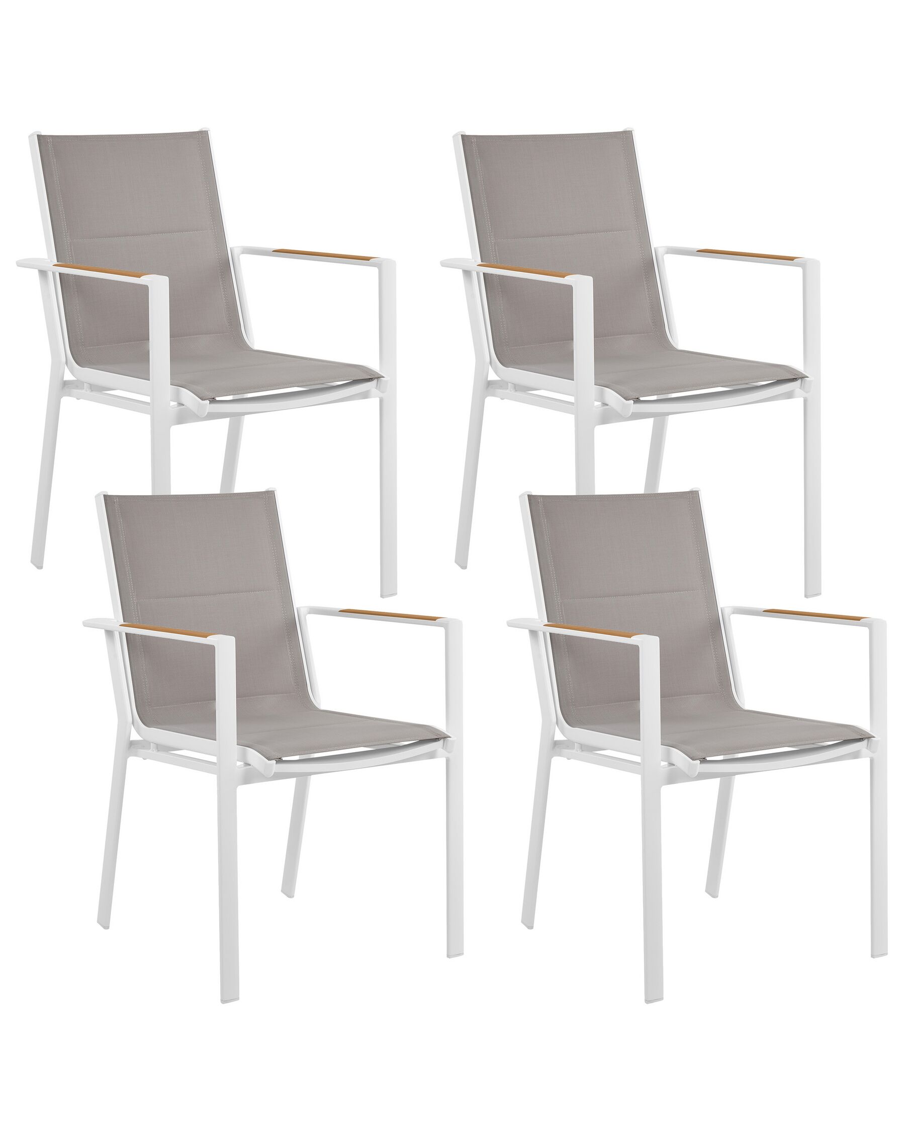 Set di 4 sedie da giardino grigio e bianco BUSSETO_922762