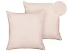 Set of 2 Decorative Cushions LEUZEA 45 x 45 cm Boucle Pastel Pink Solid