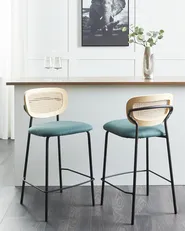 Set di 2 sedie alte MAYETTA Rattan Foglia di tè_931896