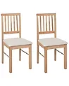 Set of 2 Dining Chairs ORONO Wood Light Brown