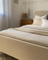 Bed Corduroy VALOGNES 160 x 200 cm (EU King Size) Light Beige_994586