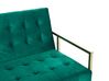 Divano letto 3 posti velluto verde smeraldo e oro MARSTAL_796259