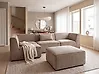 Sofá modular esquinero 4 plazas LEMVIG con otomana Pana Beige oscuro Derecha