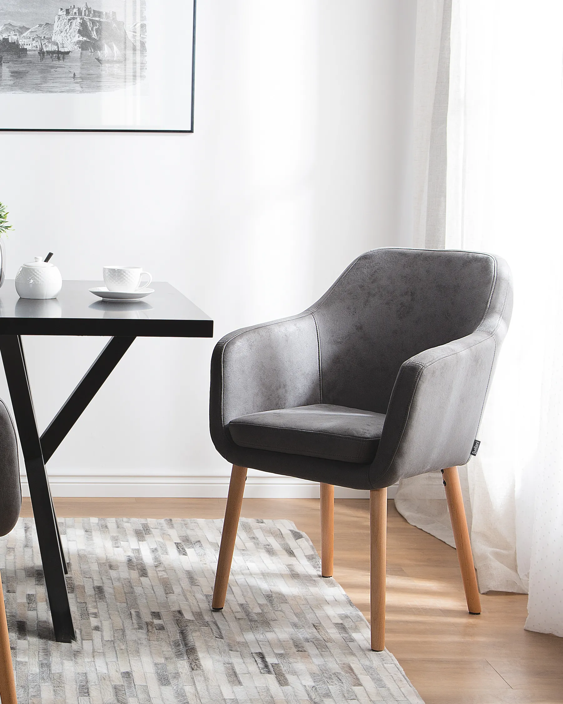 Dining Chair YORKVILLE Faux Leather Grey_1047020
