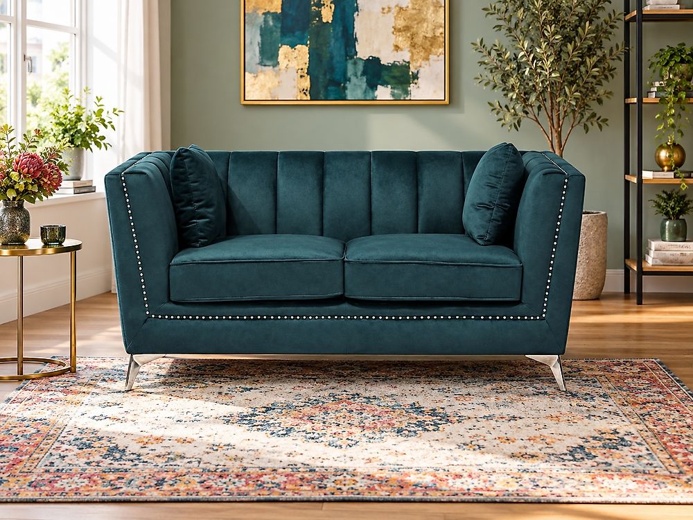 Sofa 2 Seater GAULA Velvet Teal