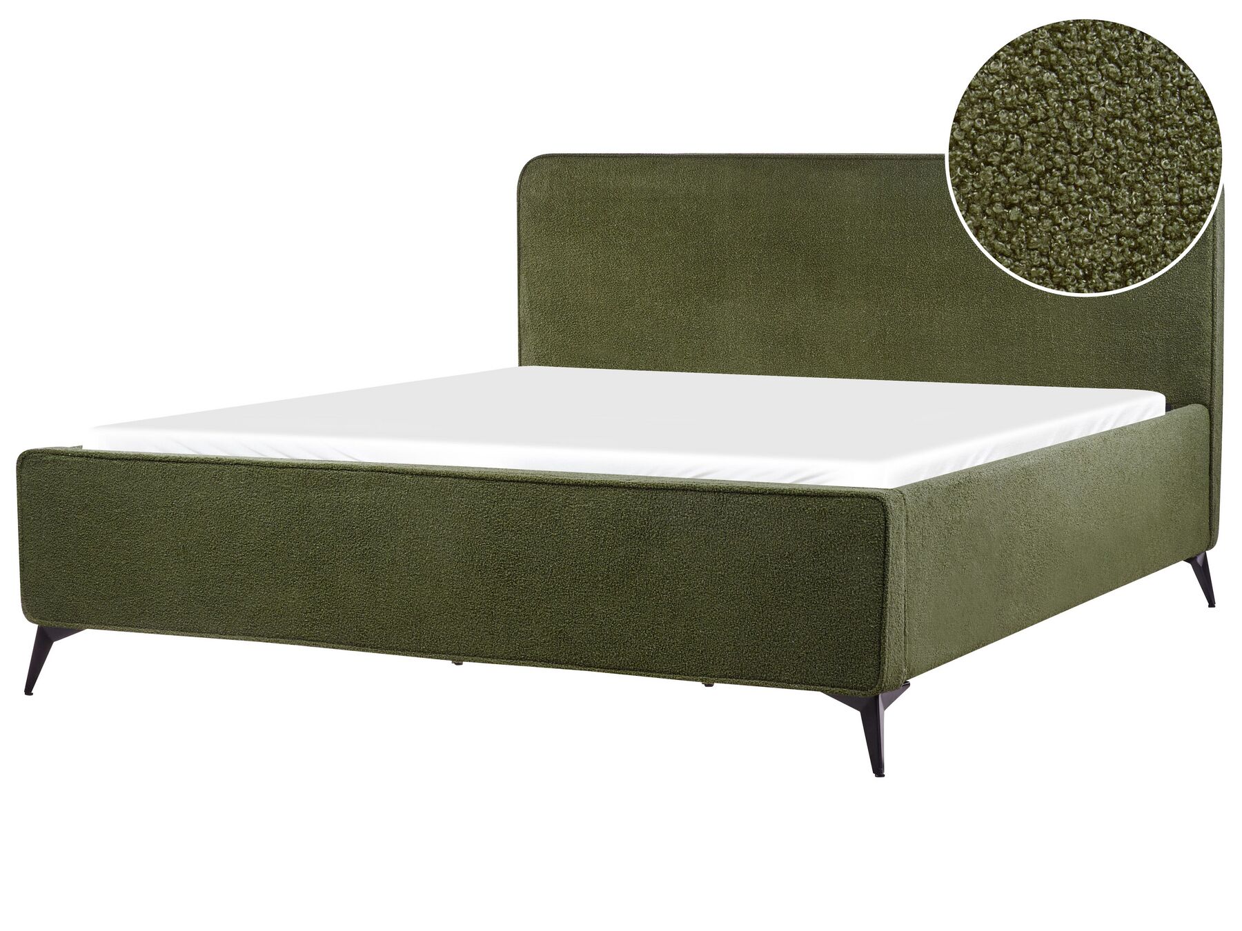 Boucle EU Super King Size Bed Green VALOGNES_933753