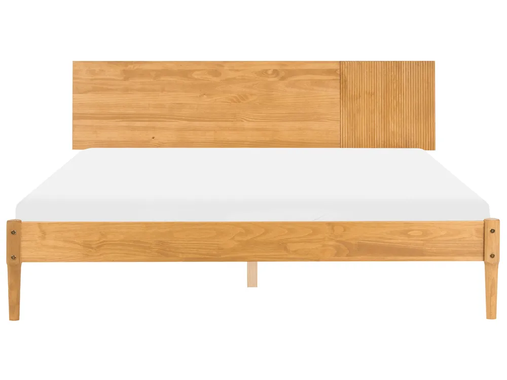 Bed Pine Wood FLAVIGNAC 180 x 200 cm (EU Super King) Light Brown_1118437
