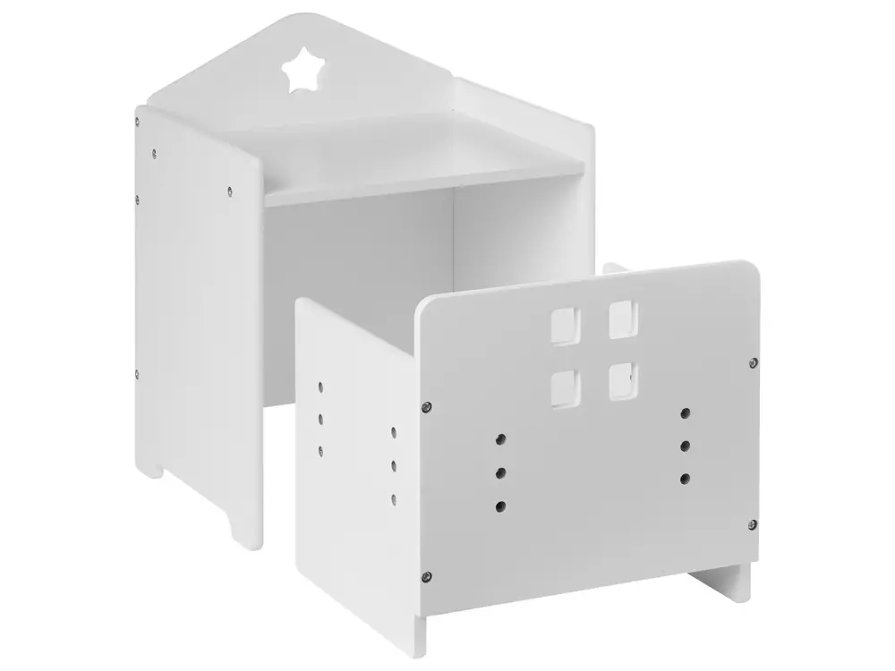 Kids Table and Chair Set ELANORA Montessori White_1043238