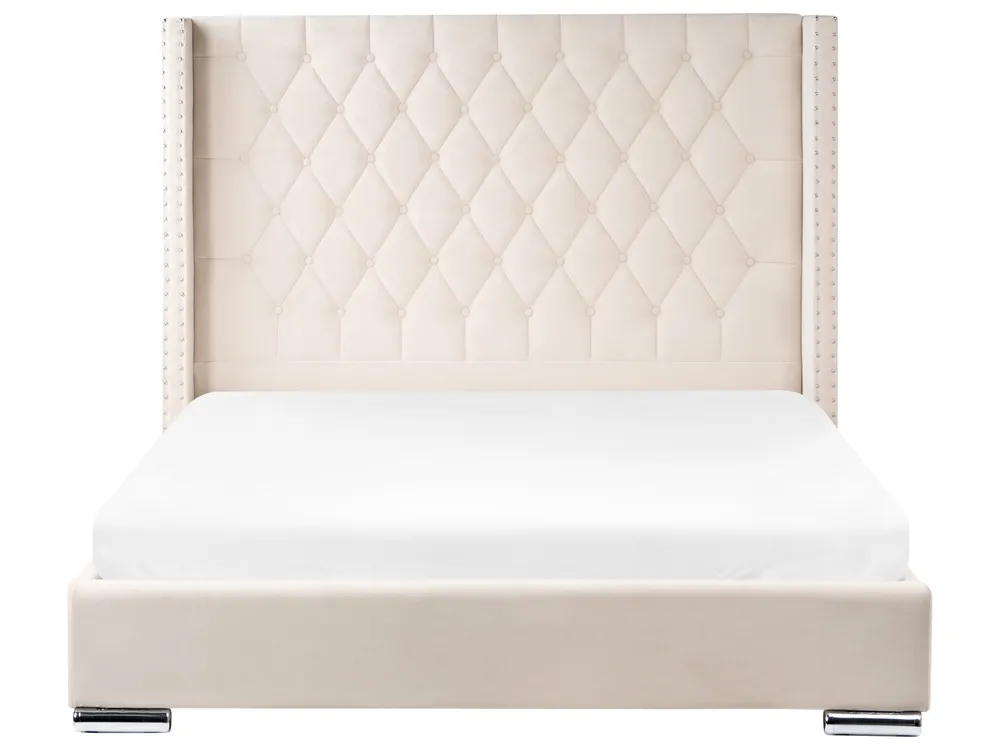 Bed Velvet LUBBON 160 x 200 cm (EU King Size) Off-White_882165