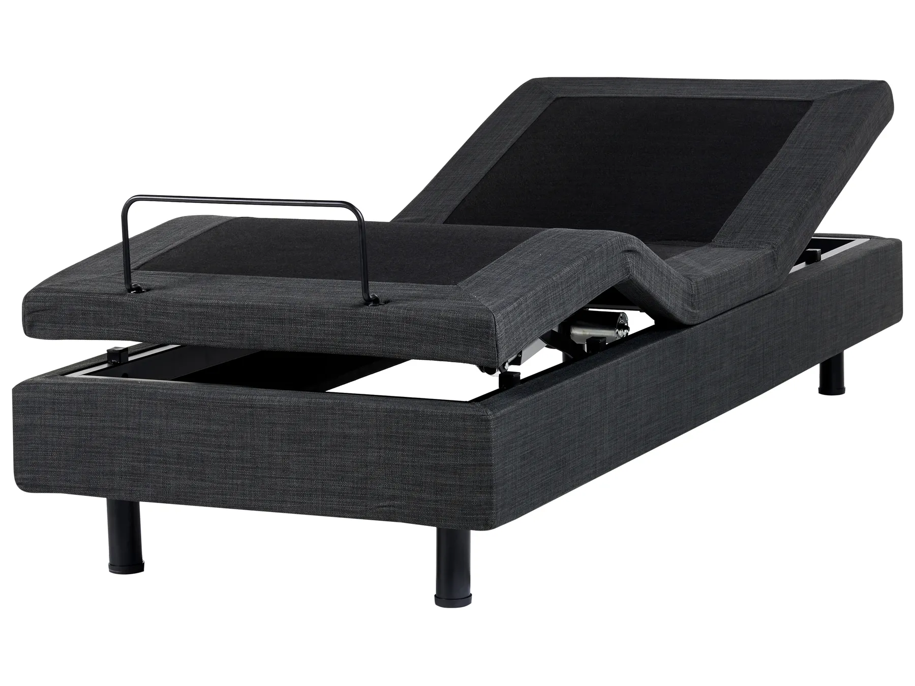 Verstellbares Bett ohne Kopfteil Stoff DUKE 80 x 200 cm Dunkelgrau_951782