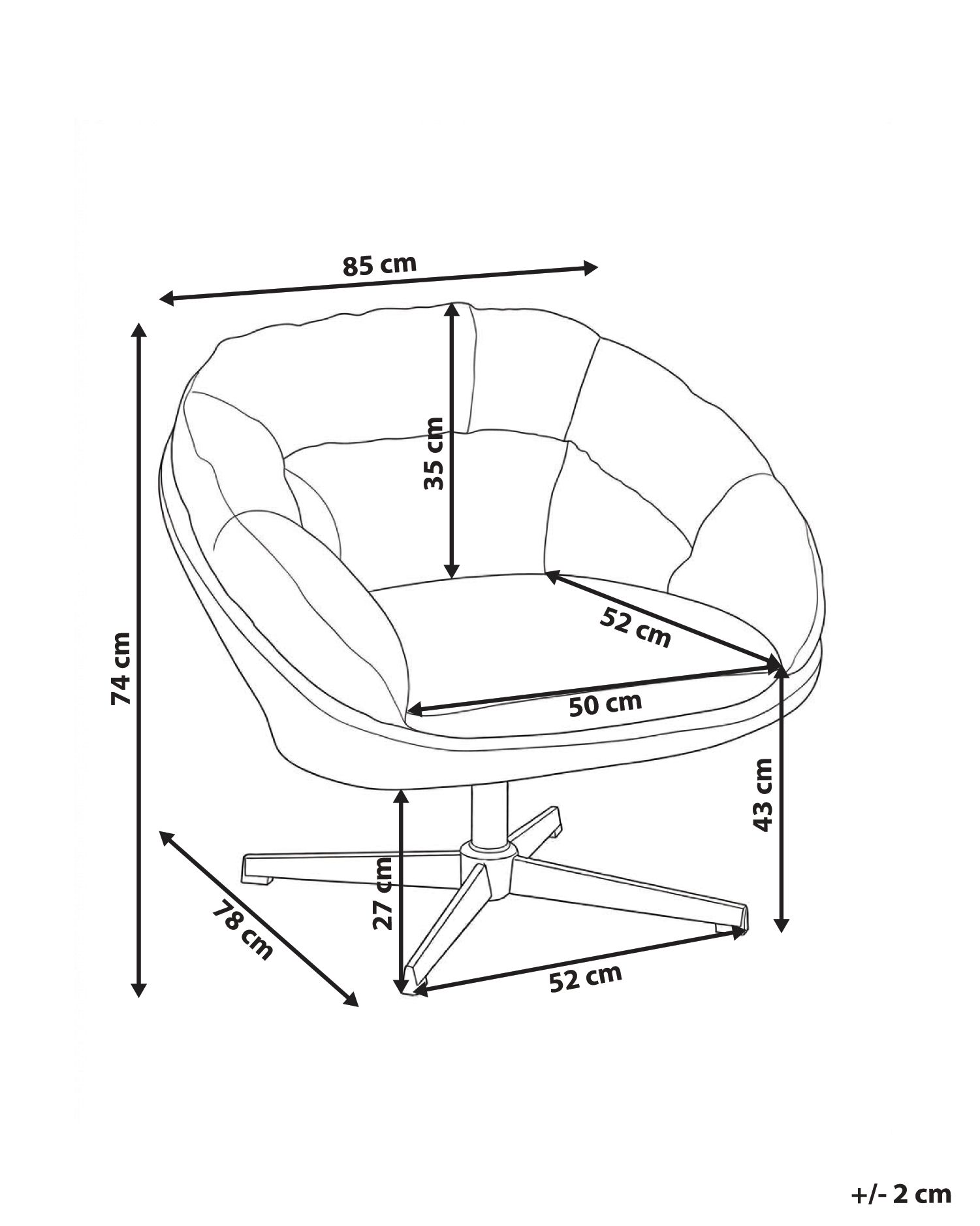 Swivel Armchair TRANUM  Fabric Beige_1165497