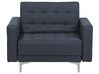 Conjunto de sofás reclináveis com 5 lugares em tecido cinzento escuro ABERDEEN_719106