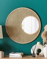 Espelho de parede redondo em rattan cor natural ⌀ 60 cm PALAU_904546
