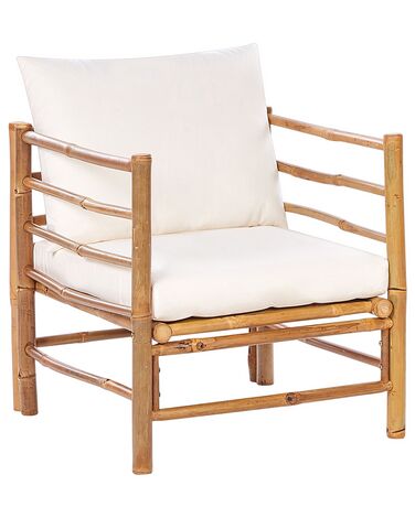 Fotel ogrodowy bambusowy złamana biel CERRETO