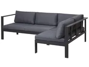 Set di divani angolari da giardino 5 posti MESSINA Metallo Nero Lato Sinistro_769437