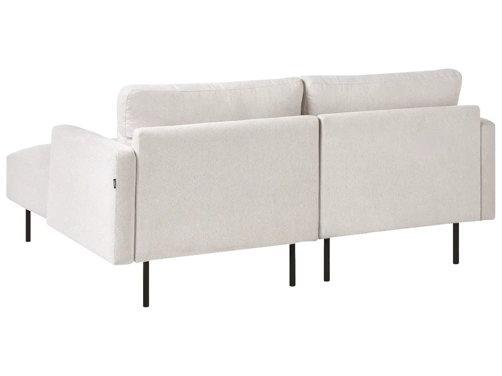 Corner Sofa 2 Seater BREDA Fabric Light Beige Left Hand_1078050