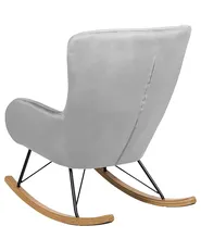 Poltrona a dondolo ELLAN Velluto Grigio chiaro_745361