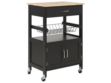 Kuchyňský vozík světlé dřevo/černý LUGO