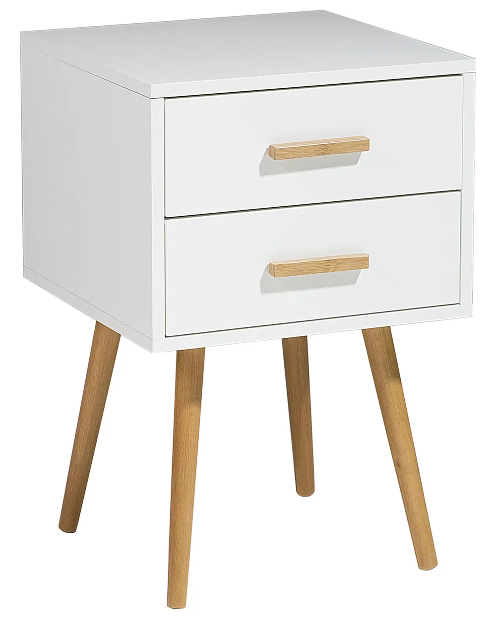 HOMCOM Table De Chevet Table De Nuit Avec 2 Tiroirs Poignées Dorés