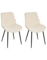 Set of 2 Boucle Dining Chairs Light Beige DUBROVNIK_928957