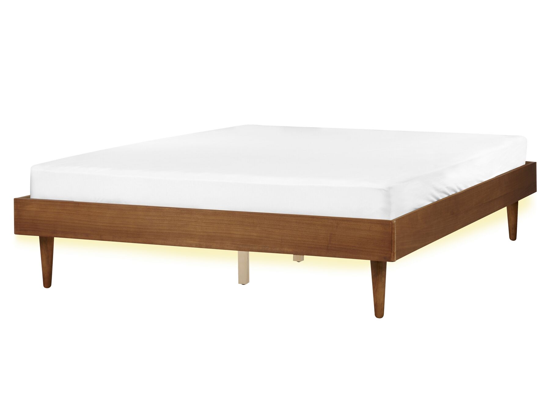 Dřevěná postel s LED světlem 160 x 200 cm světlé dřevo TOUCY_909701