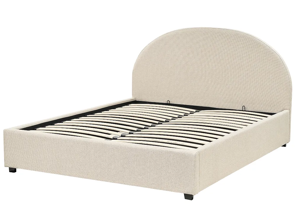 Bett mit Stauraum VAUCLUSE Stoff Beige 160 x 200 cm_876839
