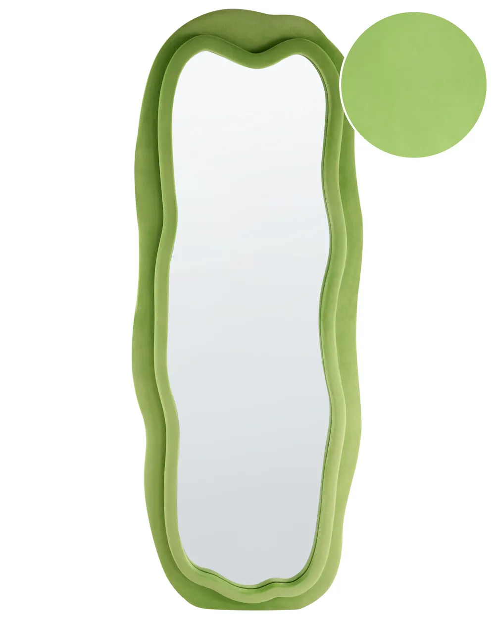 Lustro ścienne BEAUNE 56 cm 160 cm Welur Zielony